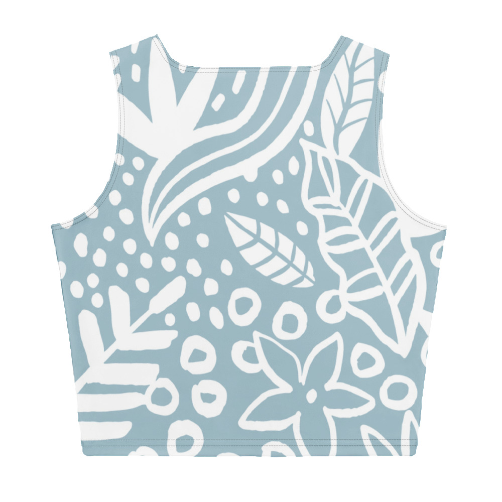Blue White Crop Top Women - Image 3