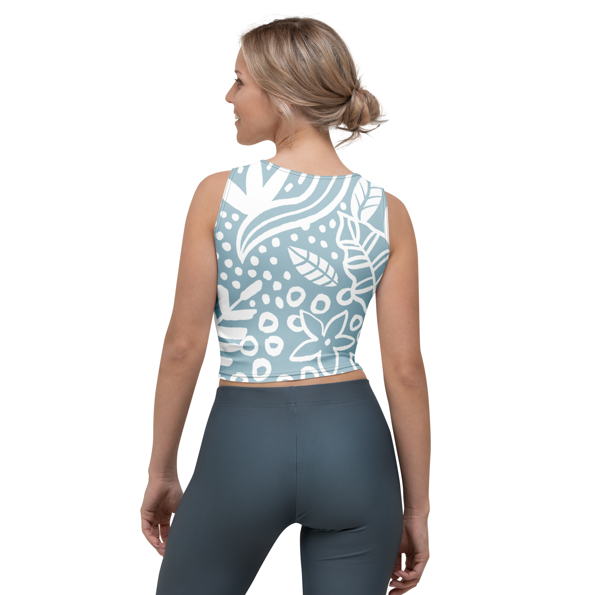 Blue White Crop Top Women - Image 8
