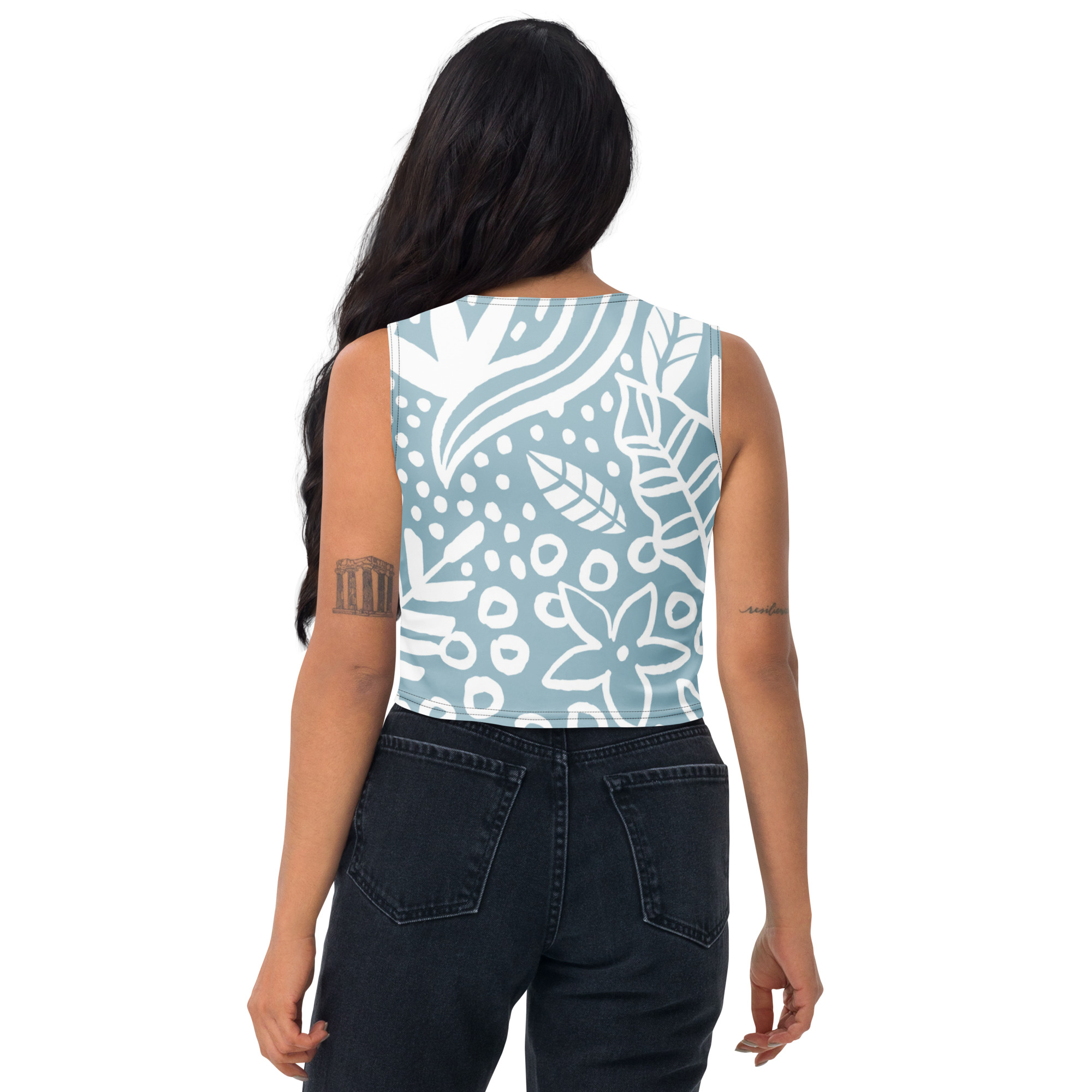 Blue White Crop Top Women - Image 11