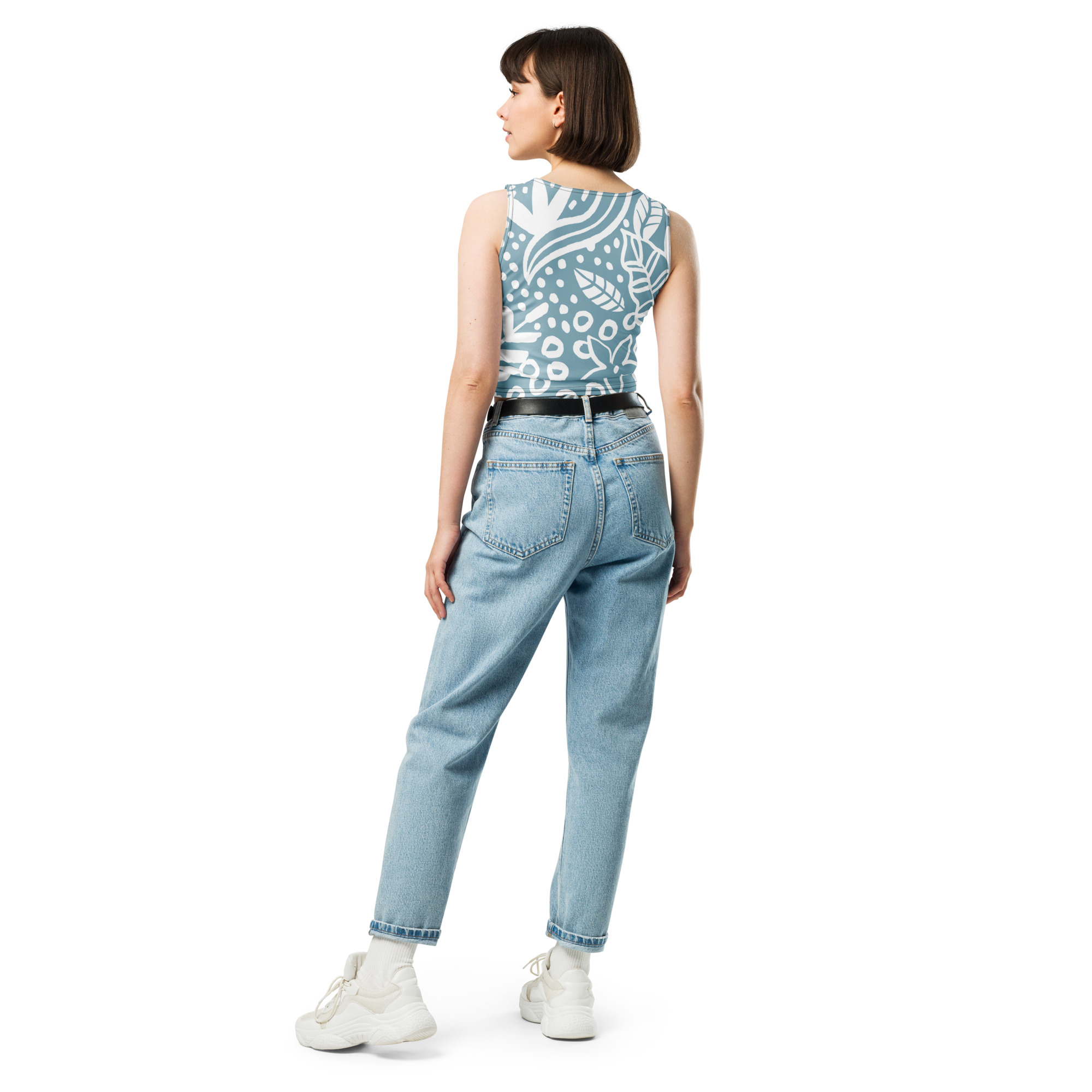 Blue White Crop Top Women - Image 19