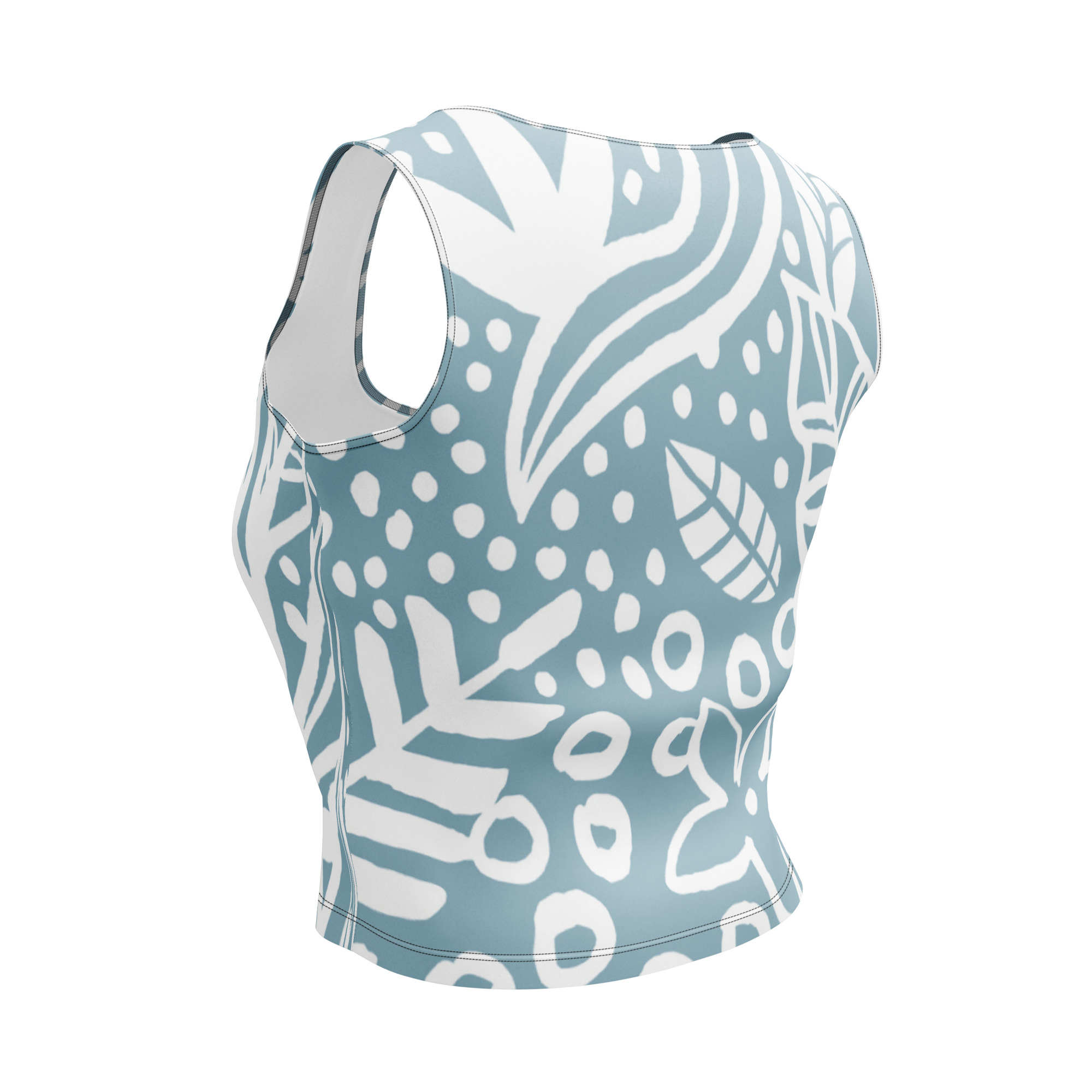 Blue White Crop Top Women - Image 2
