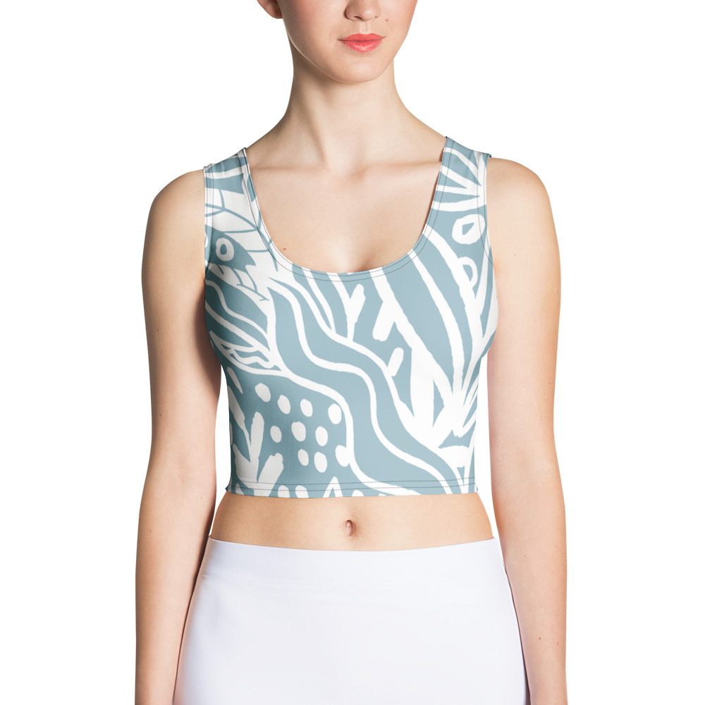 Blue White Crop Top Women - Image 6