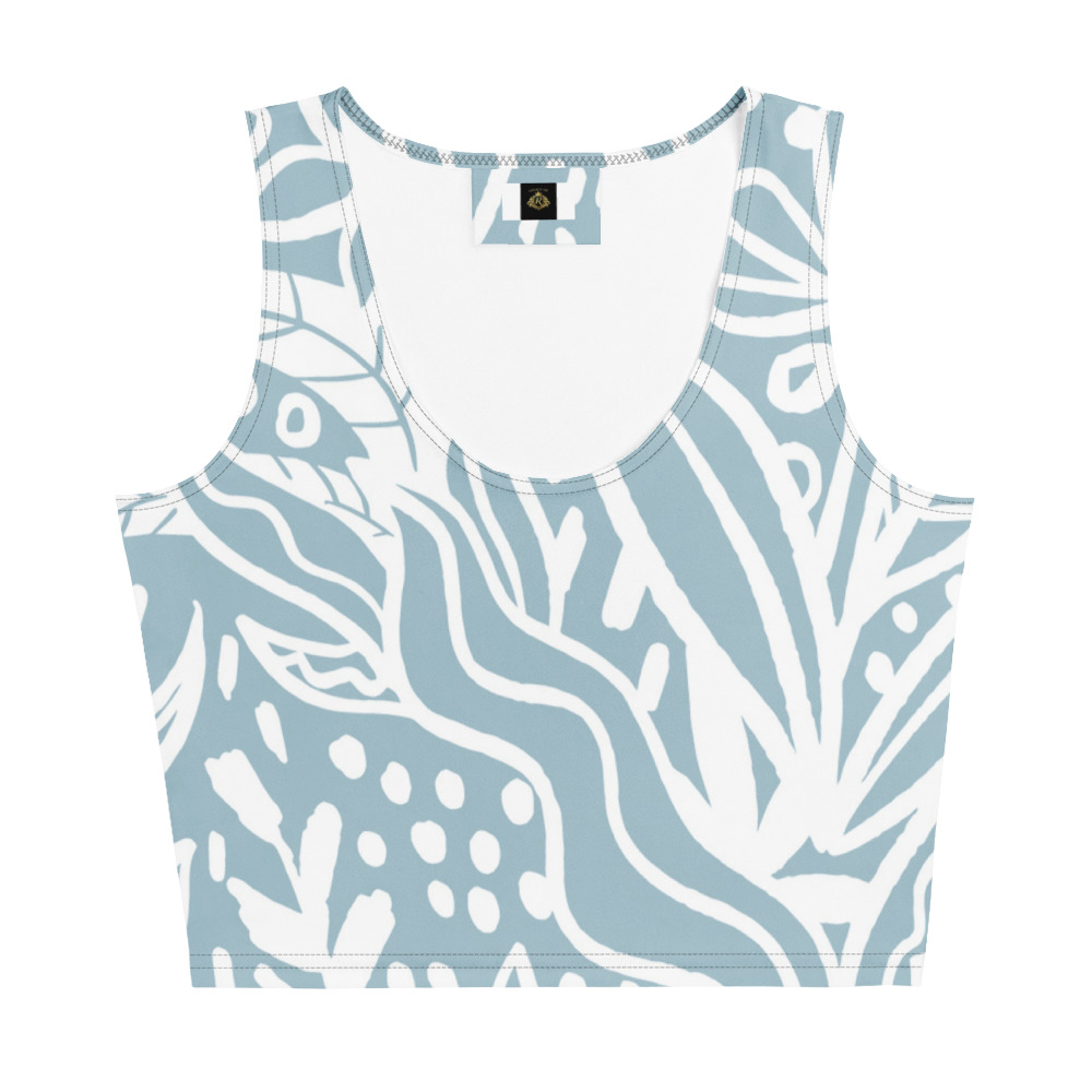 Blue White Crop Top Women - Image 4