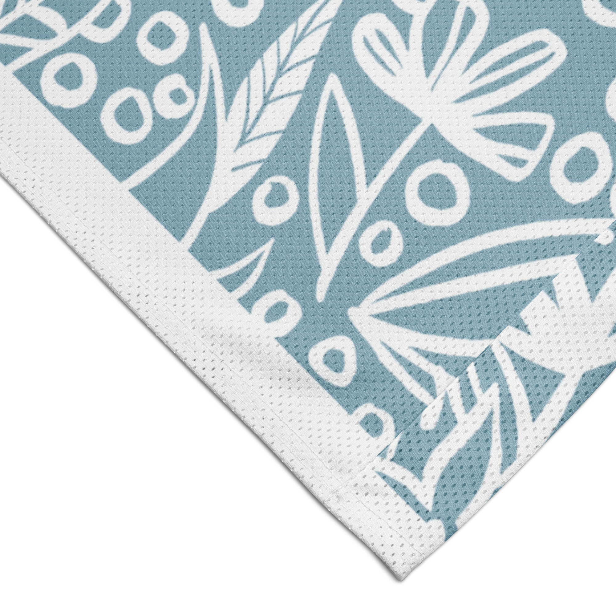 Blue White Leaf Pattern Premium Jersey - Image 13