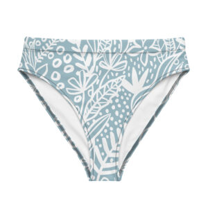 Blue White Leaf Bikini Bottom