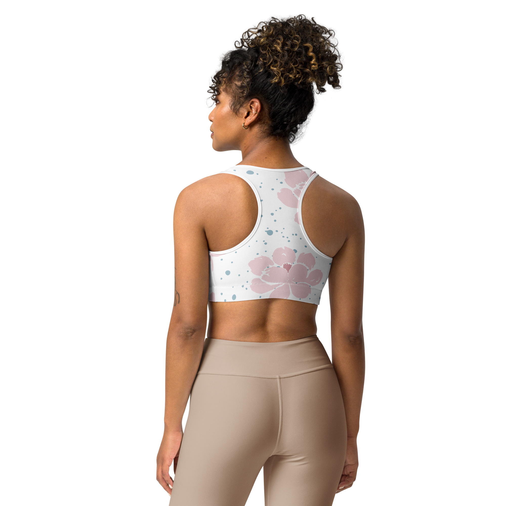 Pink Floral Sports Bra - Image 10