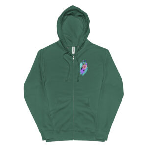 Unisex fleece zip up hoodie